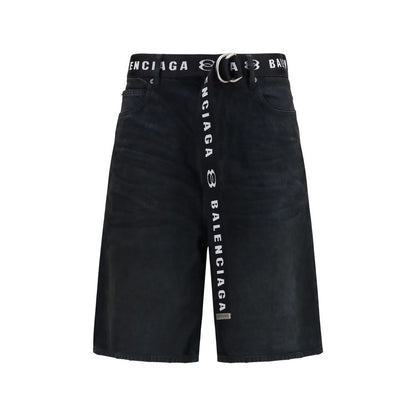 Shorts Balenciaga en coton noir (style bermuda)