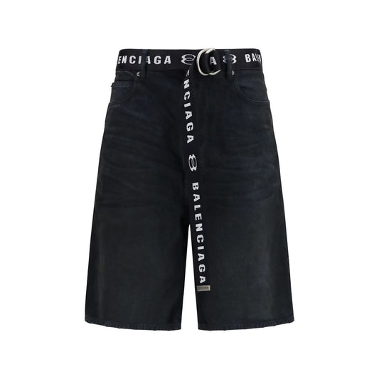 Bermuda shorts in cotone nero Balenciaga