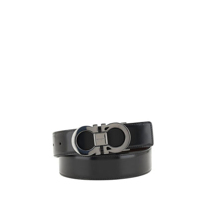 Cintura Regular Ferragamo Nera In Pelle Di Vitello Bos Taurus