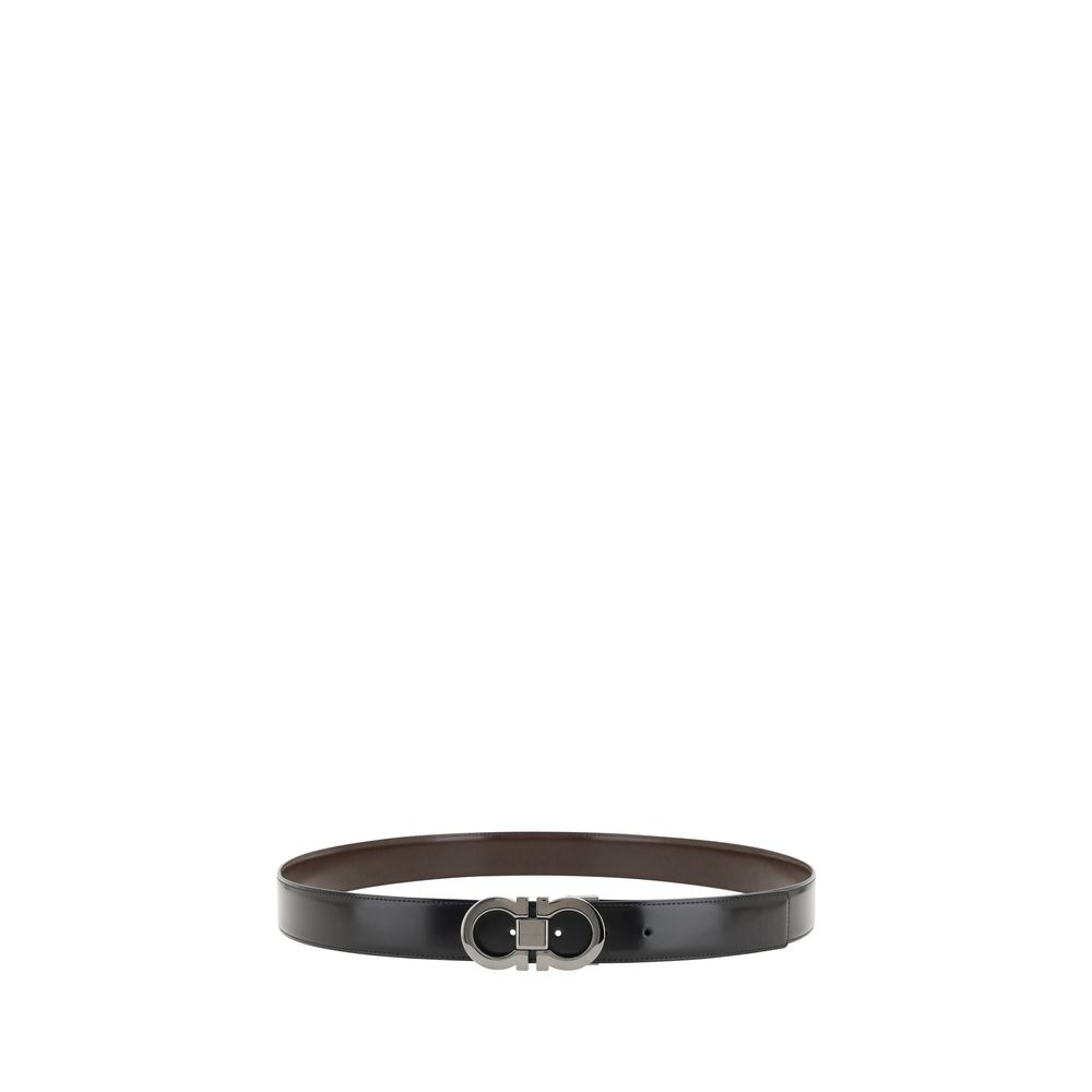 Ceinture Ferragamo en cuir de veau noir Bos Taurus, taille standard