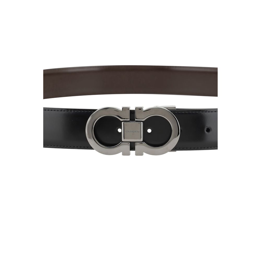 Ceinture Ferragamo en cuir de veau noir Bos Taurus, taille standard