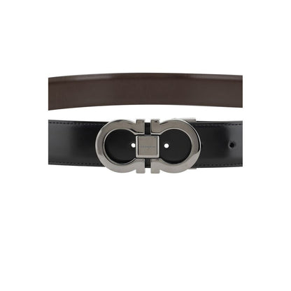 Cintura Regular Ferragamo Nera In Pelle Di Vitello Bos Taurus