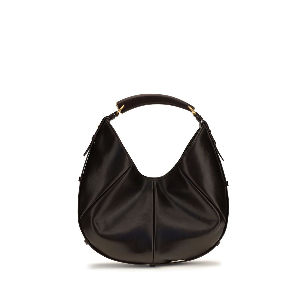 Borsa a spalla Saint Laurent in pelle di vitello marrone Bos Taurus