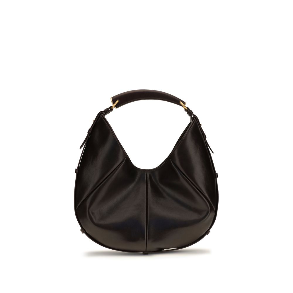 Sac porté épaule Saint Laurent en cuir de veau marron Bos Taurus