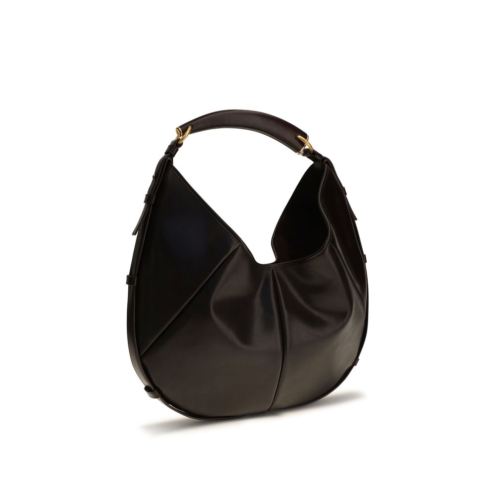 Borsa a spalla Saint Laurent in pelle di vitello marrone Bos Taurus