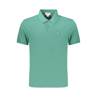 Polo en Coton Vert Calvin Klein pour Homme