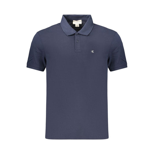 Polo da uomo Calvin Klein in cotone blu