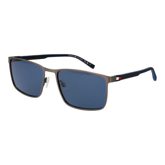 Occhiali da sole in metallo grigi Tommy Hilfiger