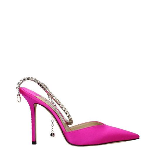 Sandali con tacco a spillo Jimmy Choo in raso rosa