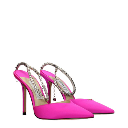 Sandales à talons aiguilles Jimmy Choo en satin rose