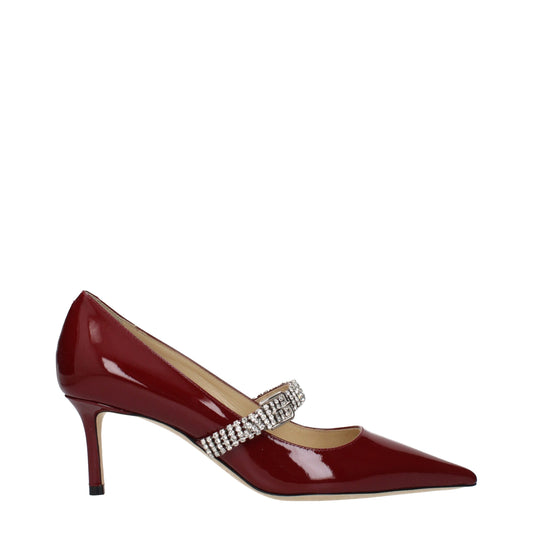 Escarpins à talons hauts en cuir rouge Jimmy Choo