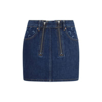 Mini-jupe en coton bleu Marine Serre