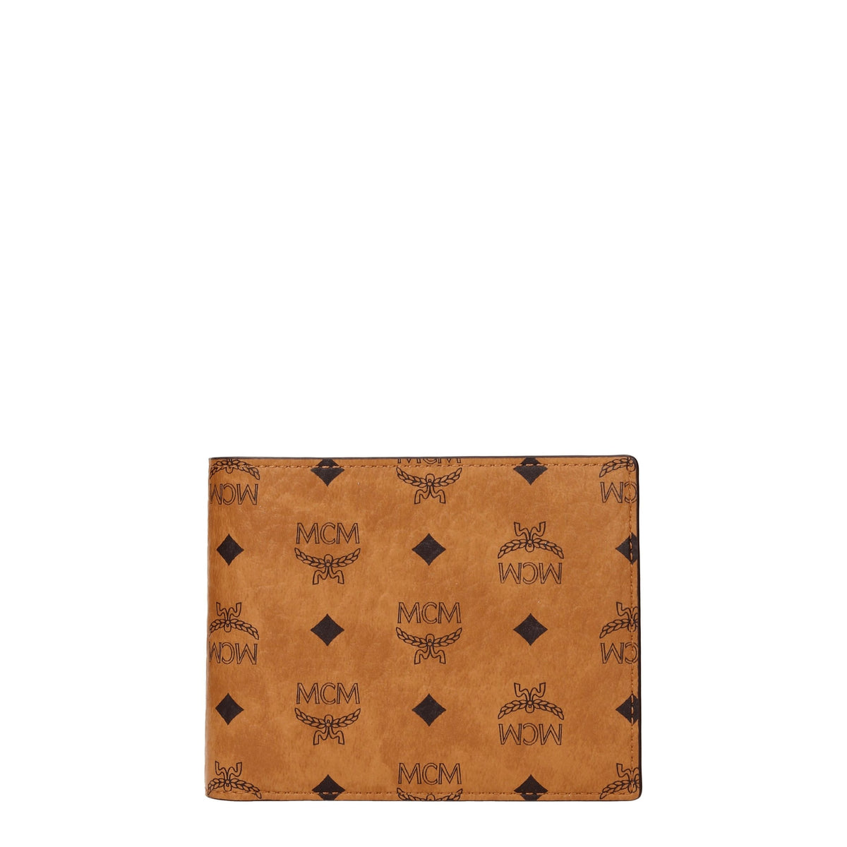 Portefeuille MCM en tissu marron