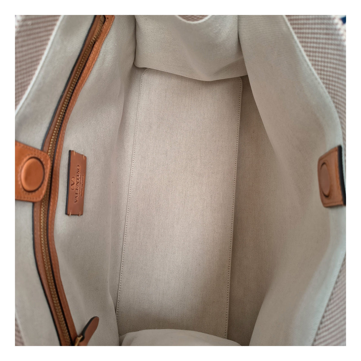 Sac à main Valentino Garavani en tissu beige