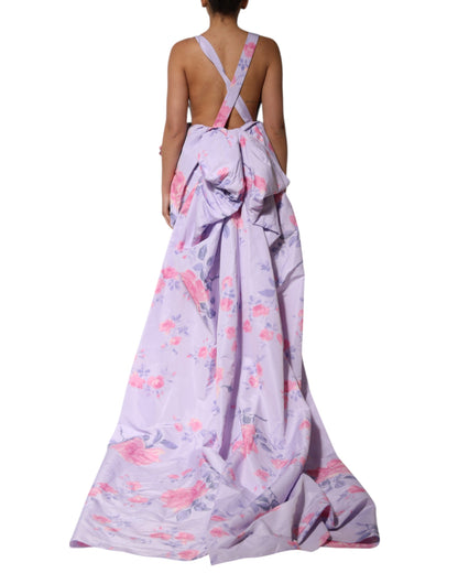 Robe longue multicolore à imprimé floral Philosophy di Lorenzo Serafini