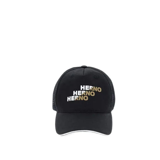 Herno Cappellino da Baseball in Cotone Nero