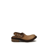 Mules Miu Miu en cuir de veau marron Bos Taurus