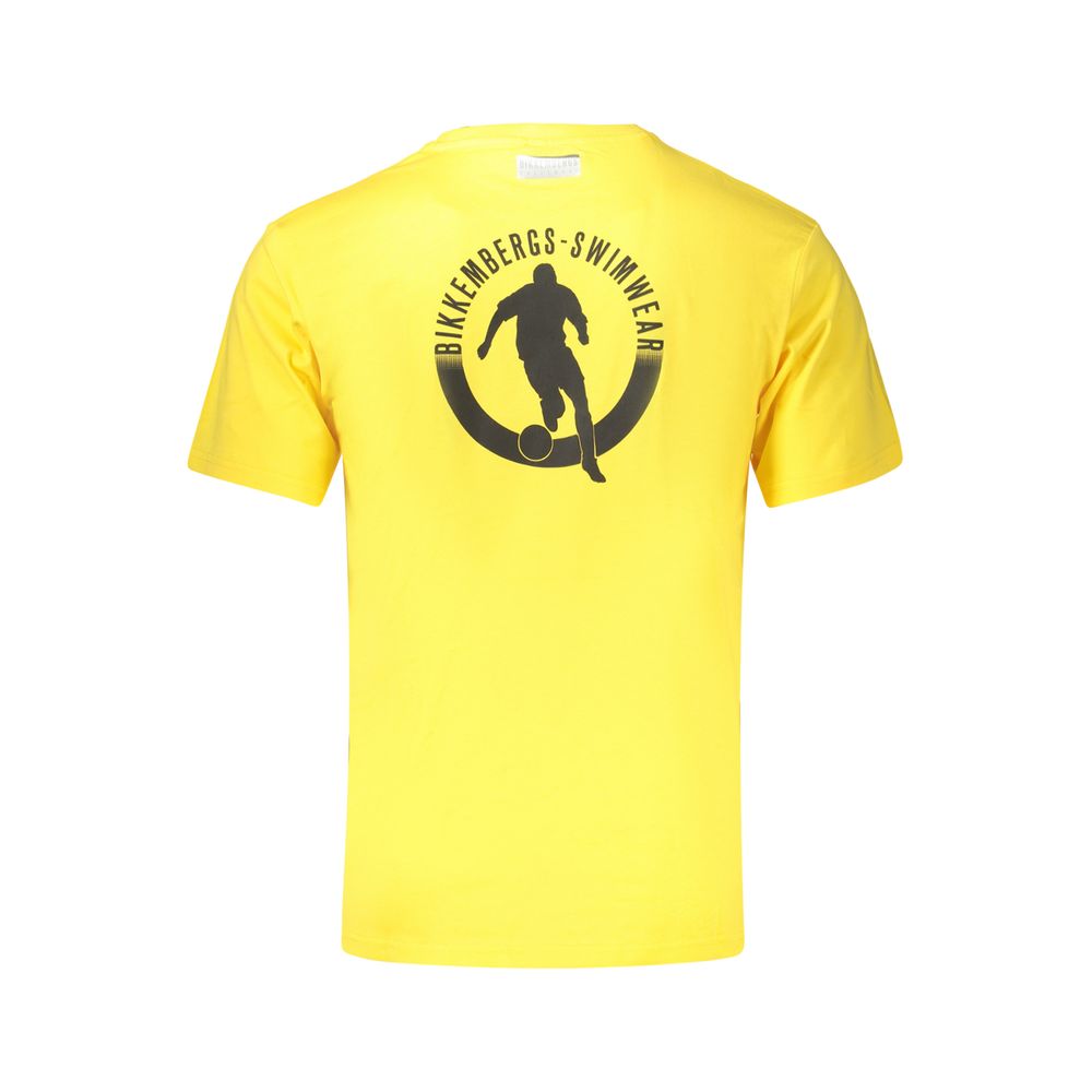 T-shirt da uomo Bikkembergs in cotone giallo