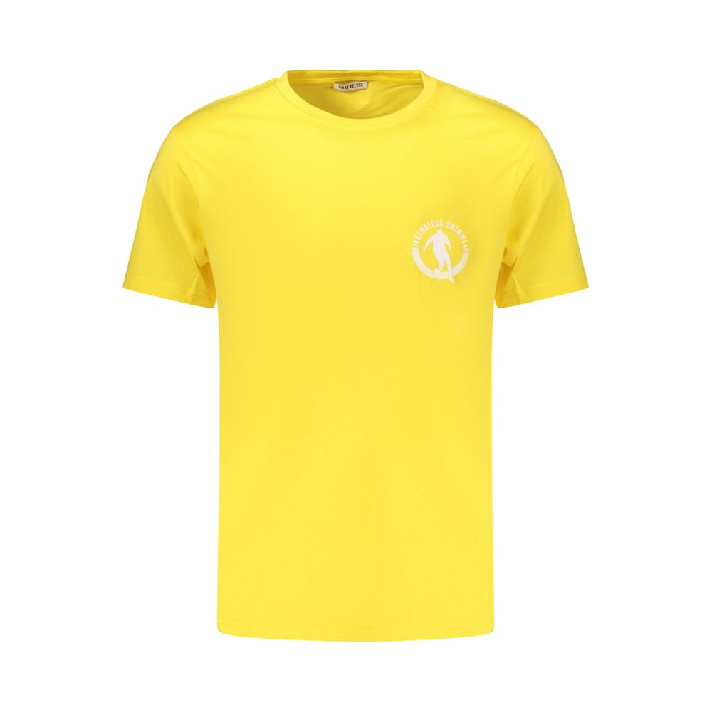 T-shirt da uomo Bikkembergs in cotone giallo