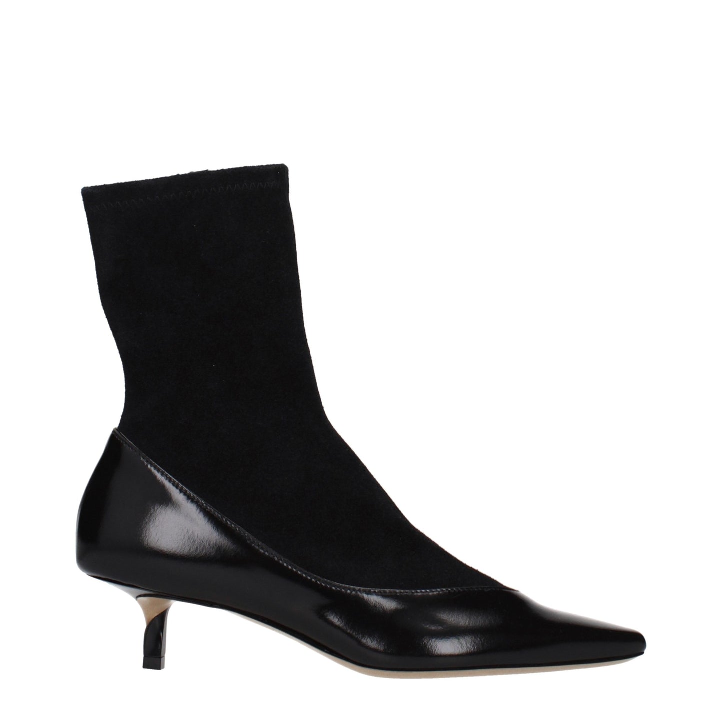 Jacquemus Black Leather Ankle Boots