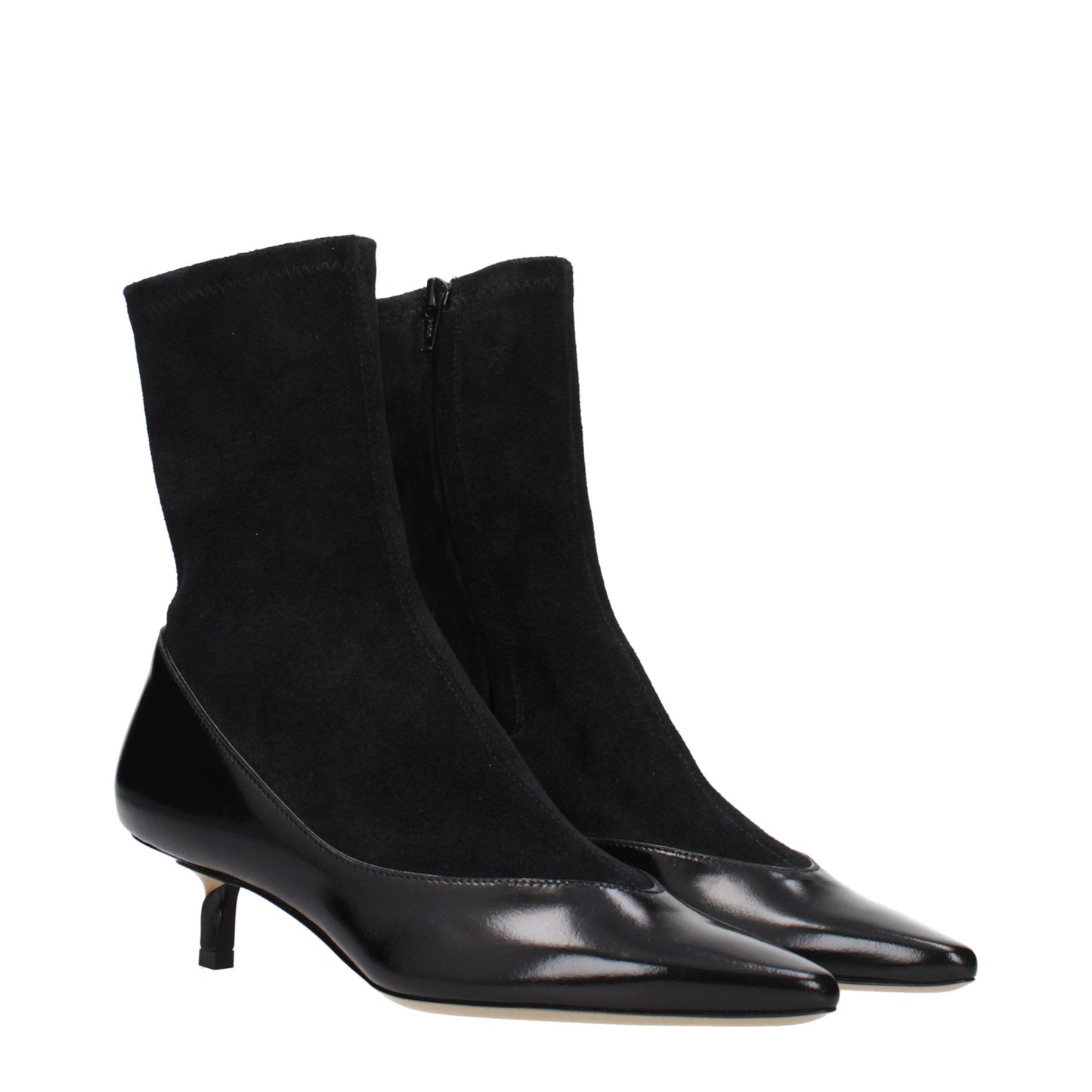 Jacquemus Black Leather Ankle Boots