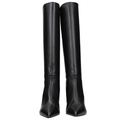 Paris Texas Black Leather Ankle Boots