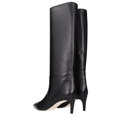 Paris Texas Black Leather Ankle Boots