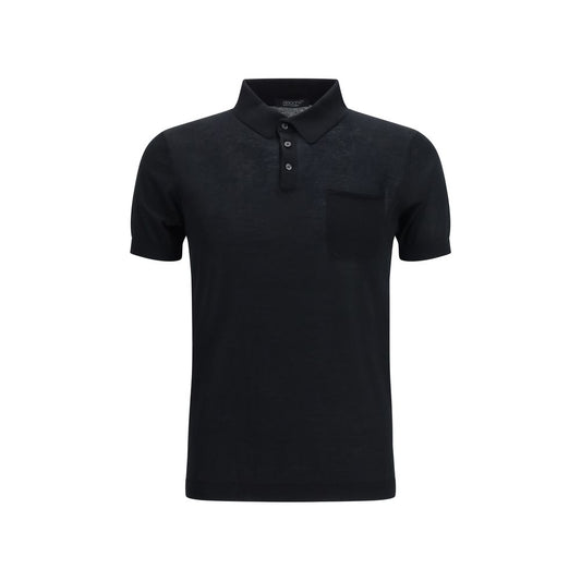 Polo Aragona in cashmere e cotone nero