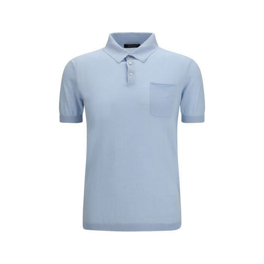 Polo Aragona in cotone cashmere blu