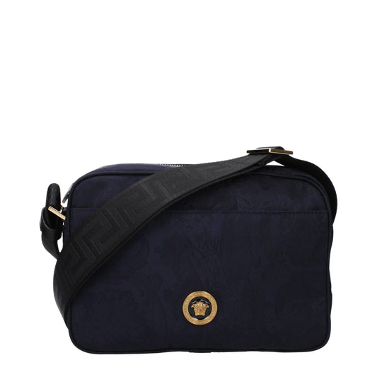 Borsa a tracolla Versace in tessuto blu