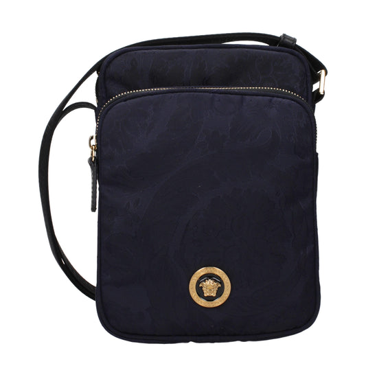 Borsa a tracolla Versace in tessuto blu