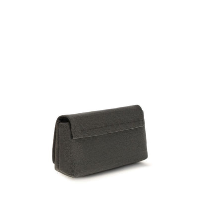 Sac bandoulière en cuir noir Brunello Cucinelli
