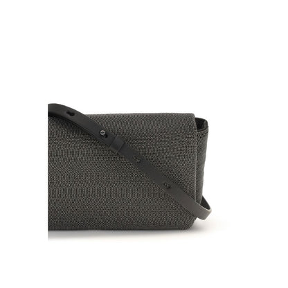 Sac bandoulière en cuir noir Brunello Cucinelli