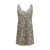 Brunello Cucinelli Beige Paper Cocktail Dress