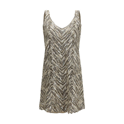 Brunello Cucinelli Beige Paper Cocktail Dress