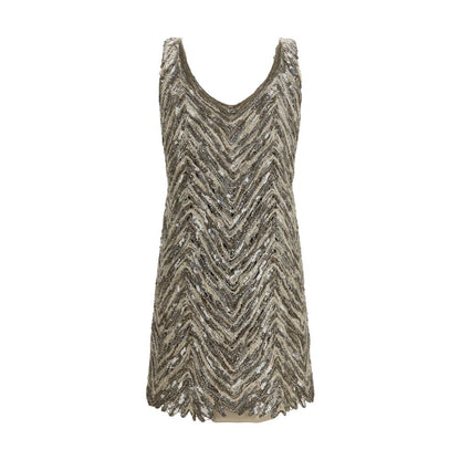 Brunello Cucinelli Beige Paper Cocktail Dress