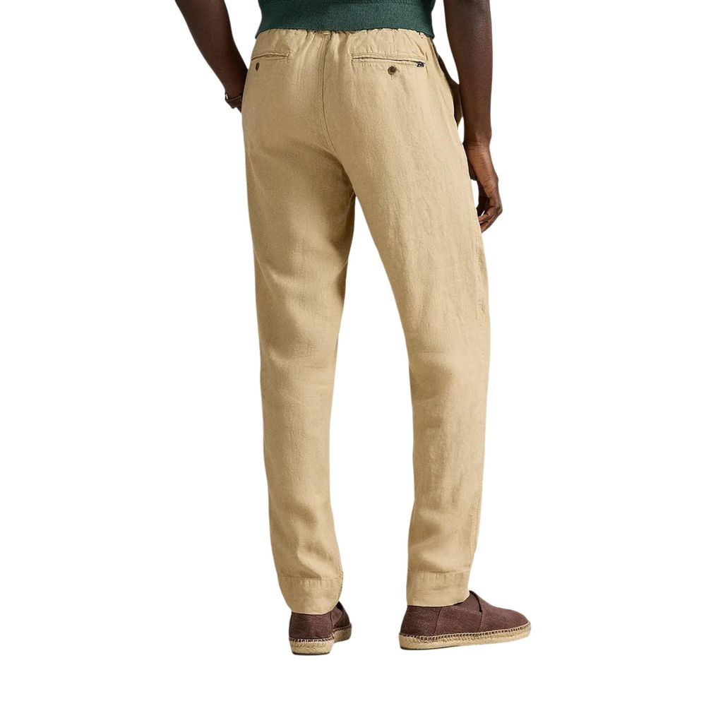 Lyle & Scott Beige Linnen Casual Broek