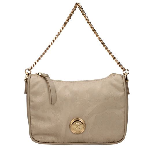Borsa a mano Versace in tessuto beige