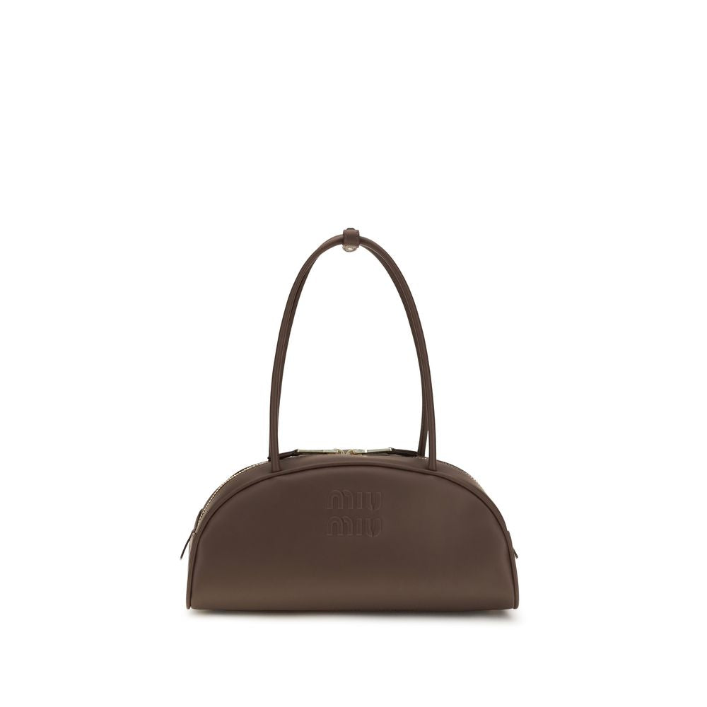 Borsa a tracolla Miu Miu in pelle di vitello marrone Bos Taurus
