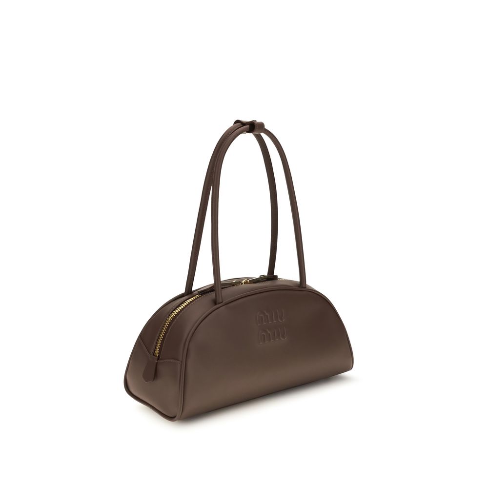 Borsa a tracolla Miu Miu in pelle di vitello marrone Bos Taurus