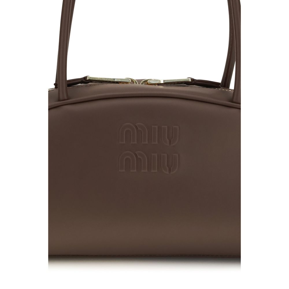 Borsa a tracolla Miu Miu in pelle di vitello marrone Bos Taurus