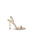 Jimmy Choo Sandali con tacco a spillo in pelle di vitello dorata Bos Taurus