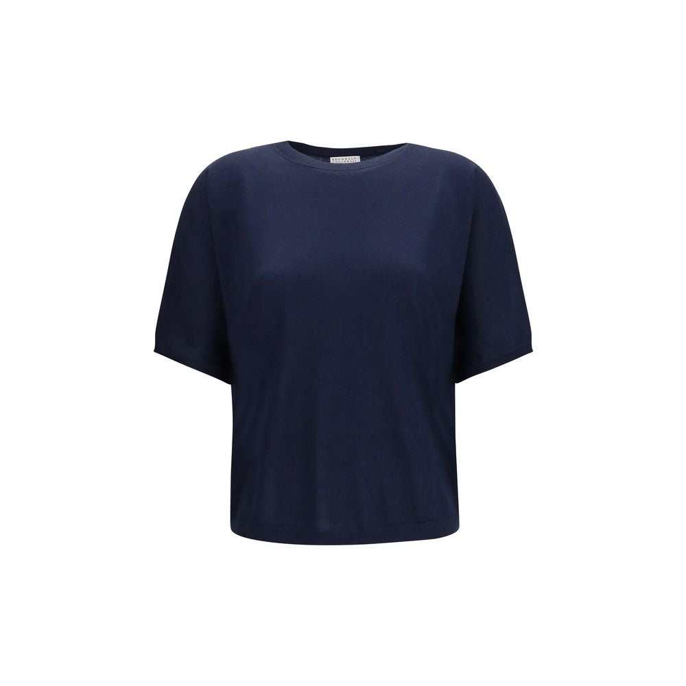 Brunello Cucinelli Maglione Senza Maniche in Cashmere Blu