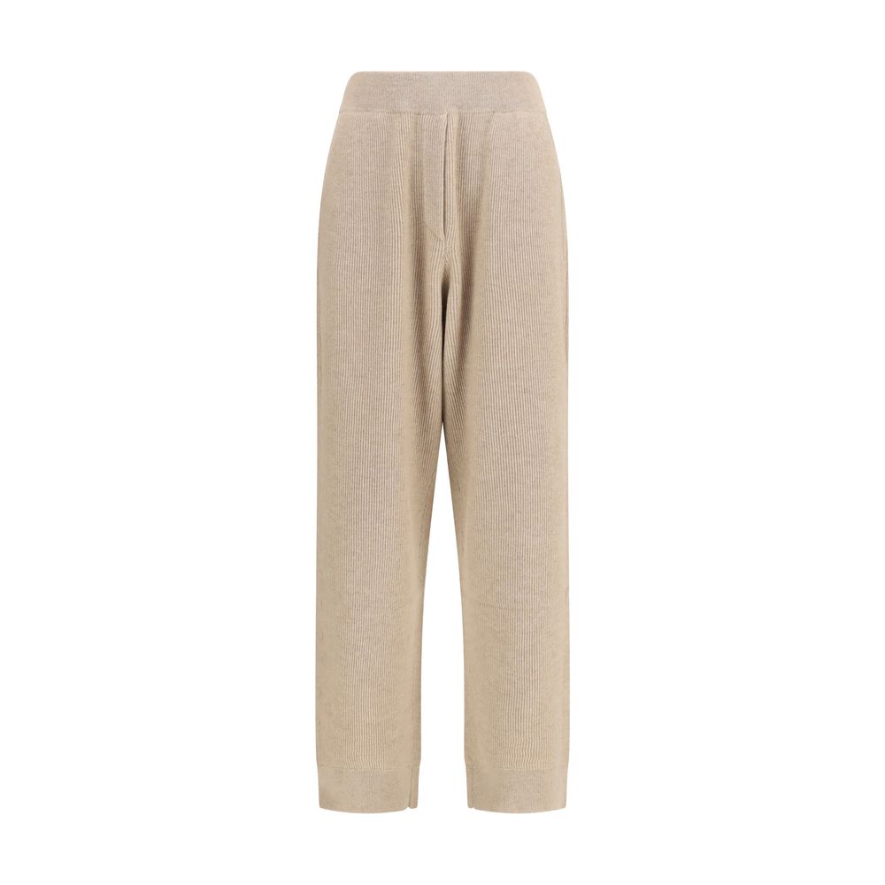 Brunello Cucinelli Pantaloni casual in cashmere beige