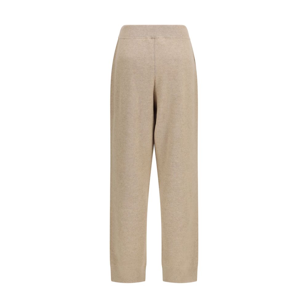 Brunello Cucinelli Pantaloni casual in cashmere beige