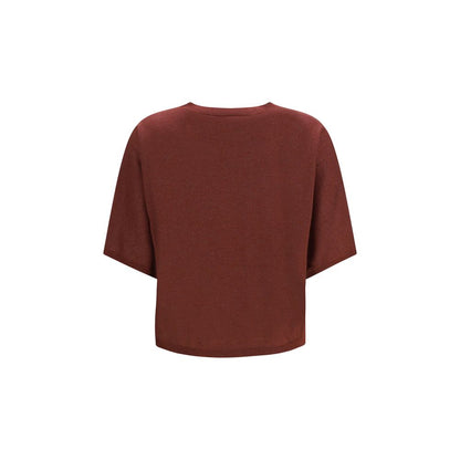 Sweat-shirt en cachemire bordeaux Brunello Cucinelli