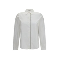 Camicia elegante bianca in cotone Brunello Cucinelli