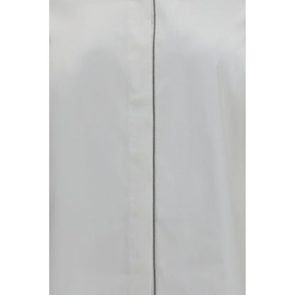 Camicia elegante bianca in cotone Brunello Cucinelli