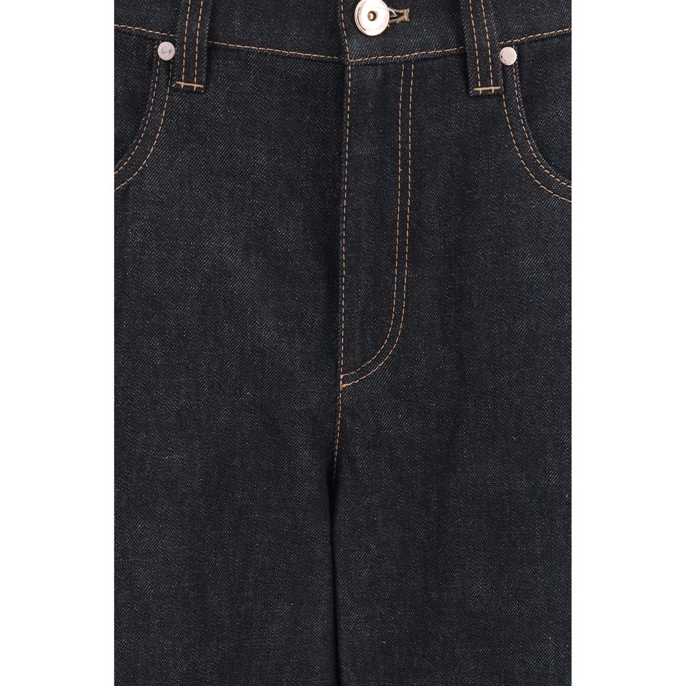 Jeans Brunello Cucinelli in cotone blu a gamba dritta