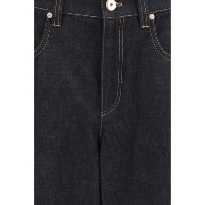 Jeans Brunello Cucinelli in cotone blu a gamba dritta